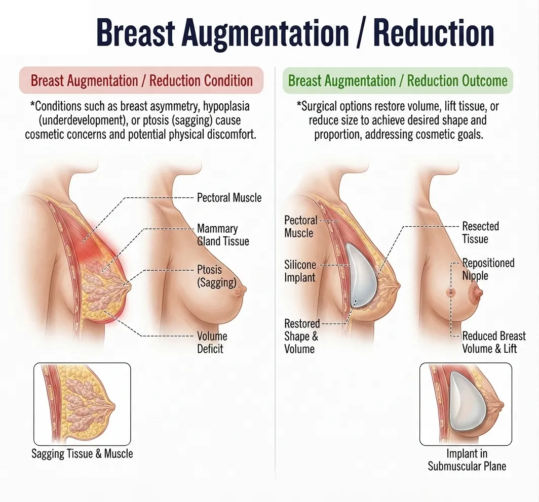 Breast Augmentation / Reduction — anatomy diagram